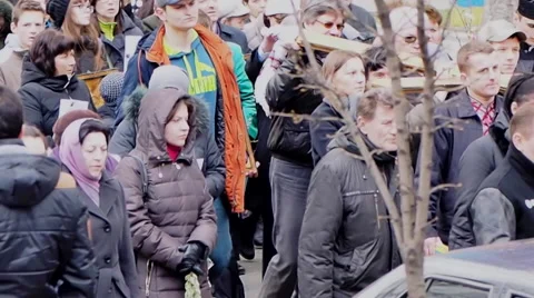 Palm Sunday religious procession in Kiev, Ukraine 3 Stock Footage 48845243