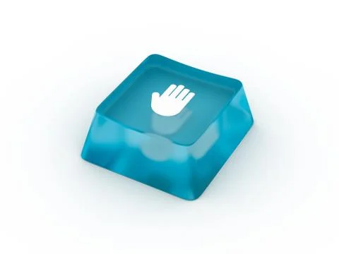 Palm symbol on keyboard button. 3D rendering Illustrazione stock