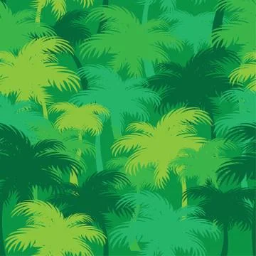 Palm thickets Stock Illustration