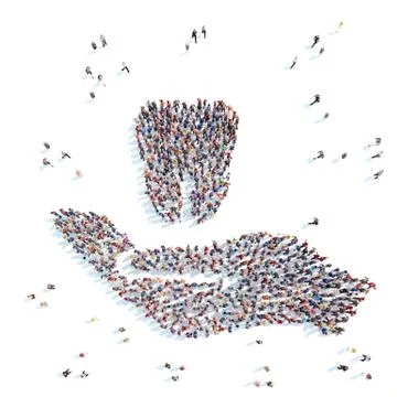 Palm with a tooth. Stock Illustration