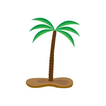 Palm tree and earthen ground. Vector illustration Stock Illustration