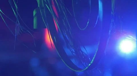 Palm tree and light at slow motion on a party Stock Footage 54213683