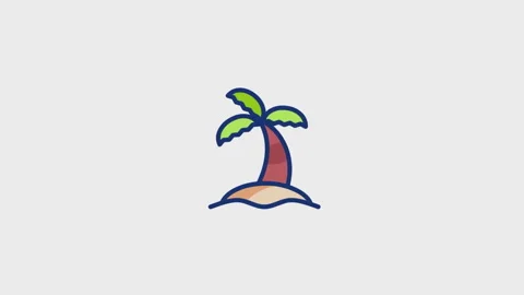 Palm Tree Animated Icon Stock Footage 320225073