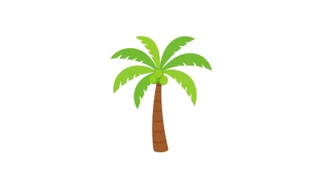Palm tree animated tropical coconut tree leaves swaying gently on 4k clean .. Stock Footage 343774167