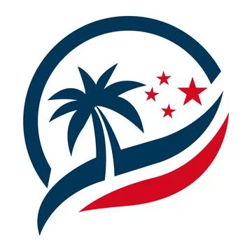 Palm Tree Beach Logo Template Travel Holiday Vector Design 스톡 일러스트