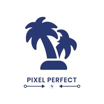 Palm tree black solid desktop icon Stock Illustration