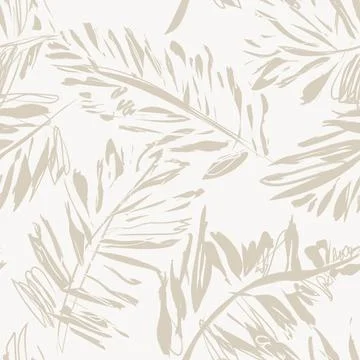 Palm Tree Brushstroke Leaf seamless pattern design Stock Illustration