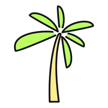Palm tree cartoon icon vector illustration design Stock Illustration