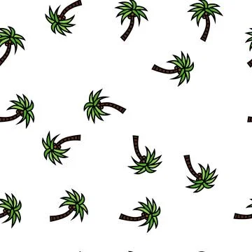 Palm tree coconut vector seamless pattern Illustrazione stock