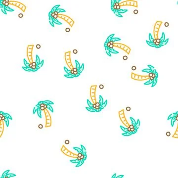 Palm tree coconut vector seamless pattern Illustrazione stock