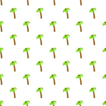 Palm tree with coconuts pattern, cartoon style Illustrazione stock