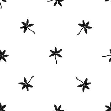 Palm tree with coconuts pattern seamless black Illustrazione stock