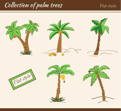 Palm Tree Collection Stock Illustration