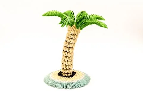 Palm tree constructed from paper Stock Photos