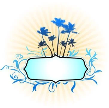 Palm tree decorative frame Stock Illustration