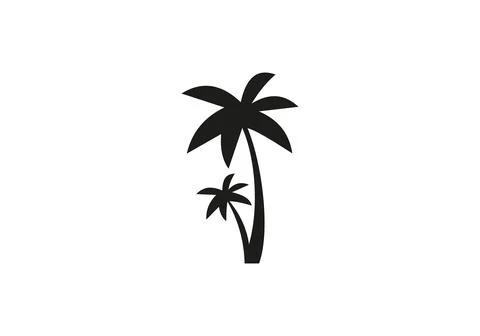 Palm tree design vector. Tropical beach and palm tree logo design. Creative s Stock Illustration