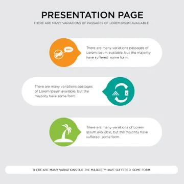 Palm tree flat, commodities, oops presentation design template in orange, gre Stock Illustration