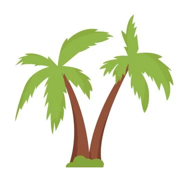 Palm tree in flat style isolated on white background Stock Illustration