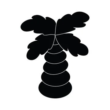 Palm tree icon -  black vector icon Stock Illustration