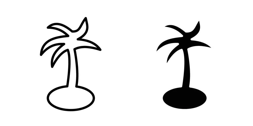 Palm tree icon black vector isolated on white 스톡 일러스트