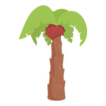 Palm tree icon cartoon vector. Oil food Illustrazione stock