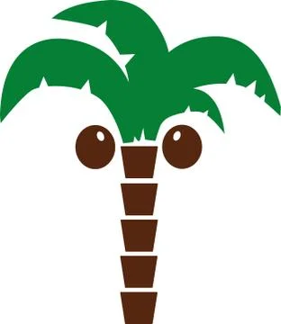 Palm tree icon with coconuts Stock Illustration