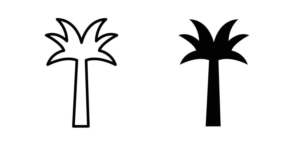 Palm tree icon concept logo design collection Stock Illustration