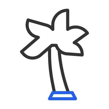 Palm tree icon. Concept of summer, vacation, and tropical travel. Illustrazione stock