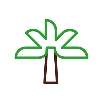 Palm tree icon. Concept of summer, vacation, and tropical. Illustrazione stock