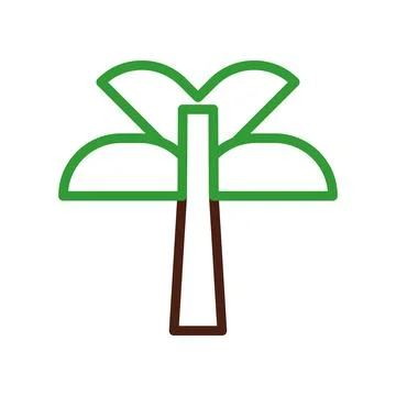 Palm tree icon. Concept of summer, vacation, and tropical travel. Illustrazione stock