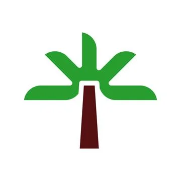 Palm tree icon. Concept of summer, vacation, and tropical. Illustrazione stock