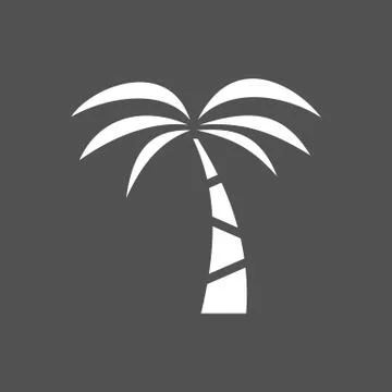 Palm tree icon on a dark background Stock Illustration