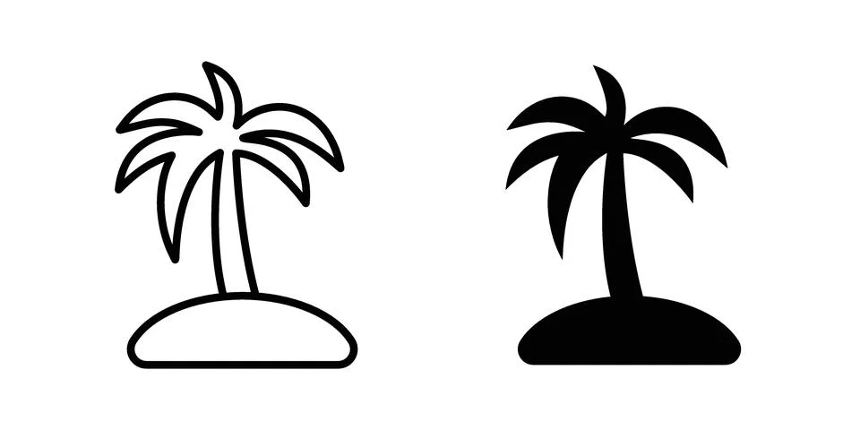 Palm tree icon for design projects and web UI Stock Illustration
