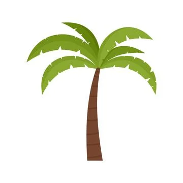 Palm tree icon flat isolated Stock Illustration