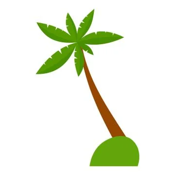 Palm tree icon, flat style Illustrazione stock
