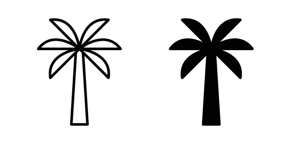 Palm tree icon illustration vector, icon set for apps Stock Illustration