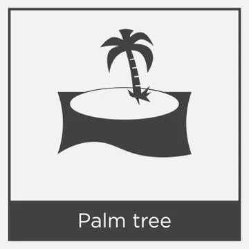 Palm tree icon isolated on white background Free Stock Illustration