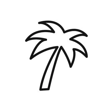 Palm tree icon linear vector graphics sign Stock Illustration
