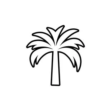 Palm tree icon logo design template isolated illustration Stock Illustration
