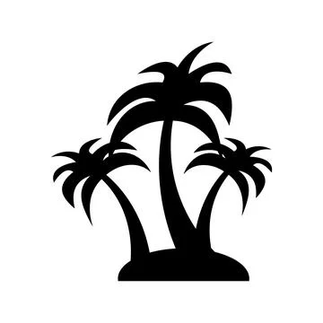 Palm tree icon logo design template isolated illustration Stock Illustration