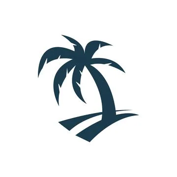 Palm tree icon logo design template isolated illustration Stock Illustration