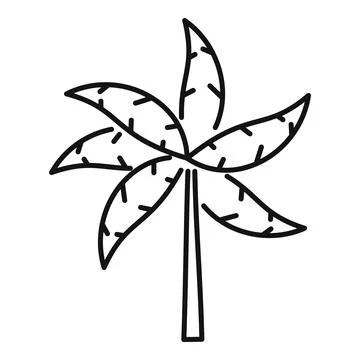 Palm tree icon outline vector. Coconut beach Illustrazione stock