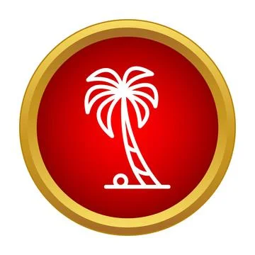 Palm tree icon representing tropical travel vacation 스톡 일러스트