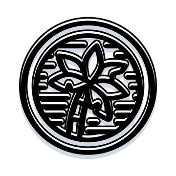 Palm tree icon representing tropical summer vacation Stock-Illustration