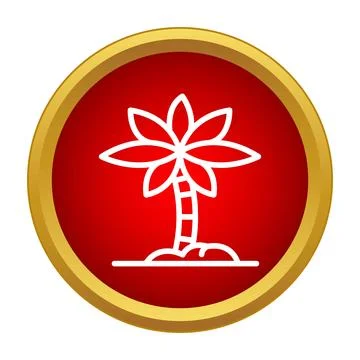Palm tree icon representing tropical island vacation Stock-Illustration