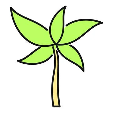 Palm tree icon representing tropical vacation and nature Stock-Illustration