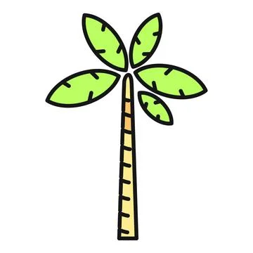 Palm tree icon representing tropical summer vacation Ilustración de archivo