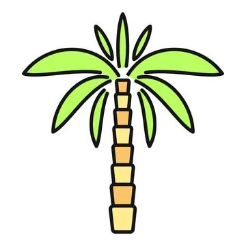 Palm tree icon representing tropical summer vacation Ilustración de archivo