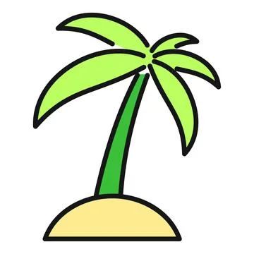 Palm tree icon representing tropical island vacation concept Illustrazione stock