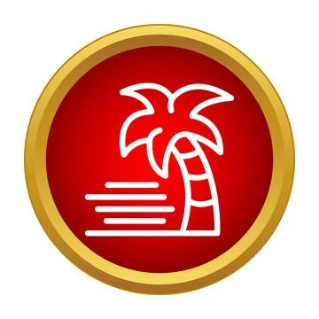 Palm tree icon representing a tropical storm Stock Illustration